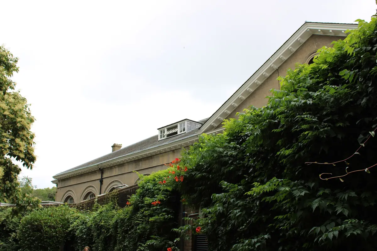 Die Gartenseite des Buckingham Palace